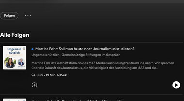 Podcast "Ungemein nützlich" mit MAZ-CEO Martina Fehr